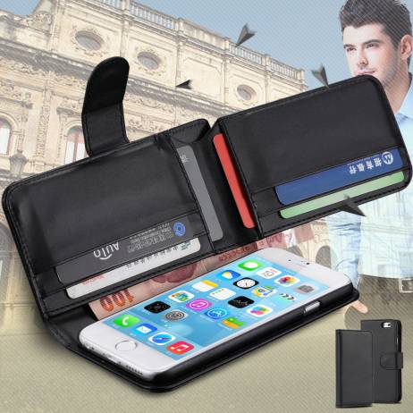 Luxury Leather Card Slot Wallet Flip Case for iPhone 5S/6/6s 4.7/Plus 5.5 For Samsung Galaxy Note 5/S5/S6/S6 Edge/S6 Edge Plus