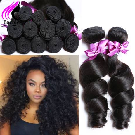 Peruvian Virgin Hair Loose Wave 4 Bundles Peruvian Loose Wave Human Hair Weave Modern Show Hair Peruvian Loose Curly Virgin Hair