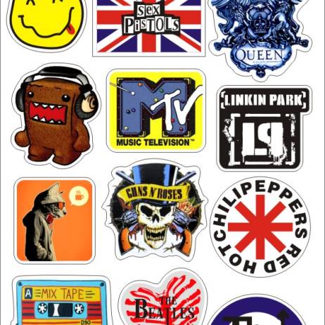 Pop Rock Music Band Logo PVC Waterproof sticker bomb Luggage Suitcases Guitar Skateboard laptop stickers Car Styling