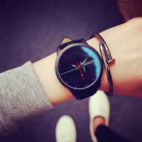 Fashion Unique Lover's Casual Watches Blue Glass Electrocardiogram Pattern Dial Simple Quartz Clock for Boys Girls Best Gift