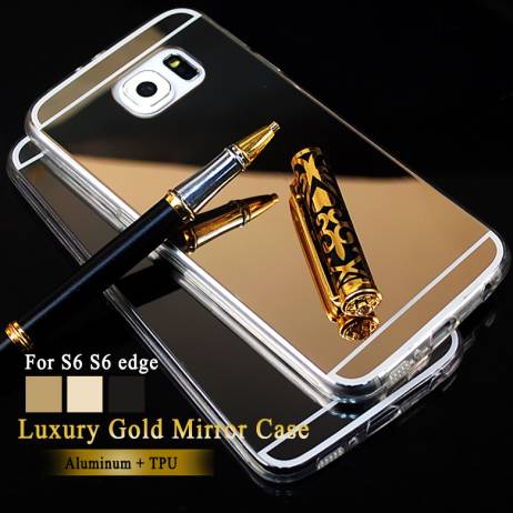 New Clear Cover For Samsung Galaxy S6 Edge /S6 Case Mirror case Aluminum TPU Back Phone cover for samsung galaxy s 6 accessories
