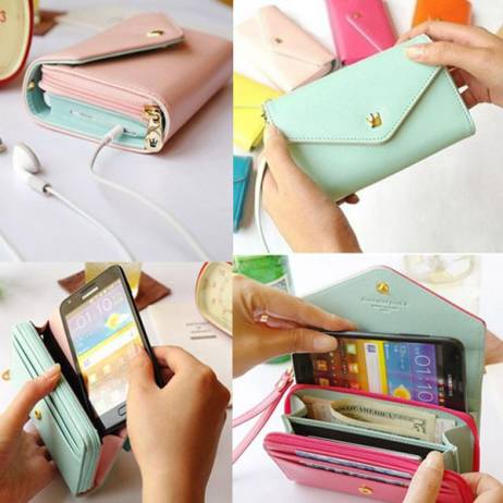 General Use! Pouch Wallet PU Leather Case for iphone 6s 5s 5, 6 Plus 5C 4s, for Samsung Galaxy S3 S4 S5 S6 Cover Crown Card Slot