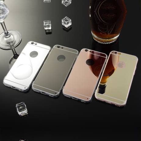 Luxury High-end Atmosphere Mirror Slim Cell Phone Case For Apple iPhone 6 6S 4.7 inch Soft Silicone Frame Protect Back Cover