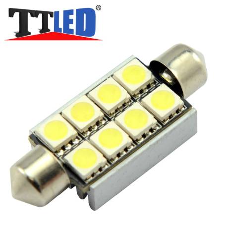 10pcs 41mm 39mm 8 SMD 5050 White Canbus Error-Free Festoon Car LED Dome Light Lamp Bulb #TK19