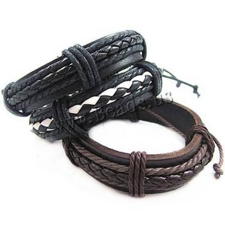 Women Men PU Leather Bracelets Cuff Bangles Link Chain Charm Wristband Cool Casual Fashion Jewelry Accessories
