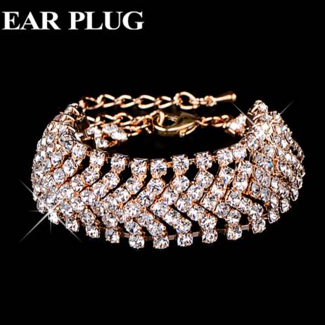 Nomiantion Crystal Bracelets & Bangles Famous Brand Gold Bracelet Femme For Women Wedding Turkish Jewelry Casual Pulseras Mujer