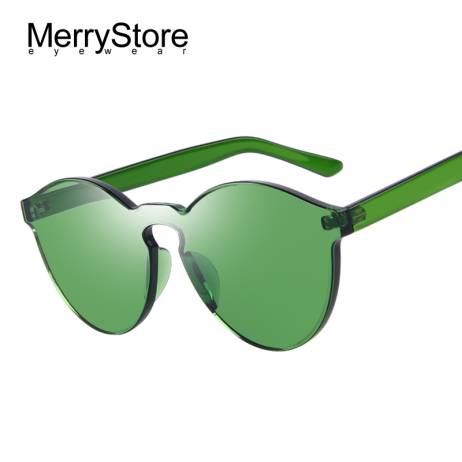 MERRYSTORE Fashion Women Sunglasses Cat Eye Shades Luxury Brand Designer Sun glasses Integrated Eyewear Candy Color UV400