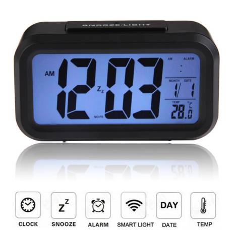 Digital Snooze Electronic Alarm Clock Despertador Watches with LED Backlight Light Calendar Control NG4S