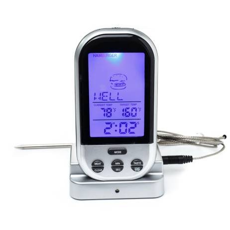 Digital Wireless Remote Kitchen Oven Food Cooking/BBQ Grill Smoker Meat Thermometer With Sensor Probe,Temperature Gauge&Alert
