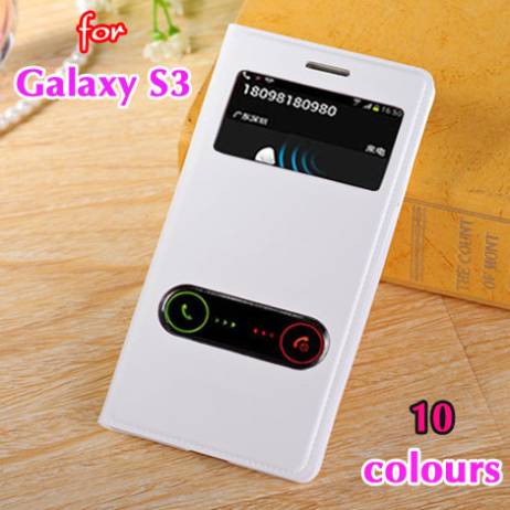 Battery Housing Leather Case Flip Back Cover View Shell Holster Shockproof Bag For Samsung Galaxy S3 I9300 S3 Neo I9300i S3 Duos