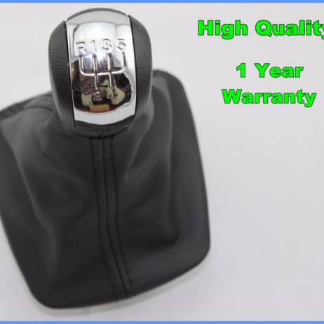 For Skoda Octavia 2 A5 MK2 2004 2005 2006 2007 2008 2009 2010 New 5 Speed Car Gear Shift Knob With Black Leather Boot Chrome Cap