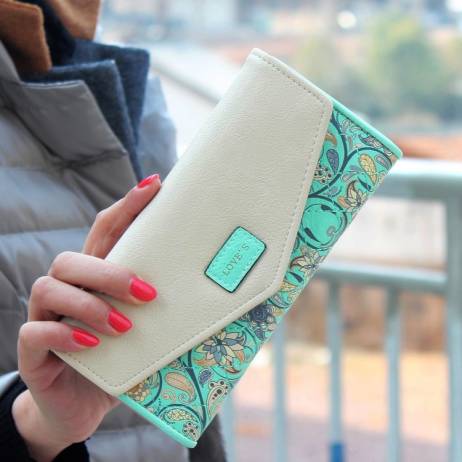 New Fashion Floral Women Wallet 5 Colors Flower Long Wallets Popular Portable Change Purse Delicate Casual Lady Cash Purse