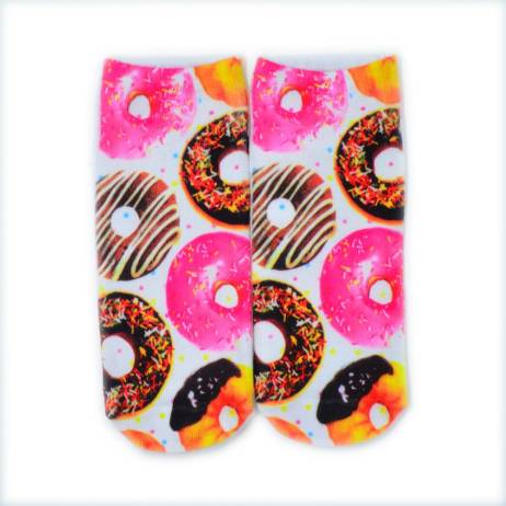 Free Shipping 1 Pair Boy&Girl's 3D Print Cute Candy Foods&Flowers Printed Multiple Color Unisex Cotton Ankle Socks Intimate Gift