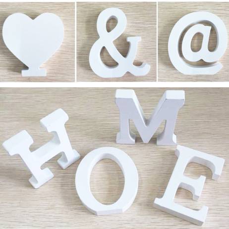 Wedding Decorations Wooden Letters White Wood Alphabet Decorative Crafts Romantic Home Birthday Party Event Supplies Kids