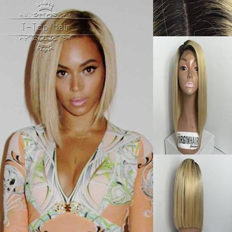 T1b/613 Short Blonde Ombre Glueless Full Lace Bob Wigs Straight Ombre Lace Front Wigs With Baby Hair Full Lace Human Hair Wigs