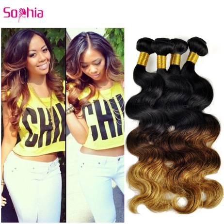 2016 Star Style Rosa Hair Products Virgin Brazilian Body Wave Ombre Hair Extensions 3 Tone Ombre Brazilian Hair Weave 4 Bundles
