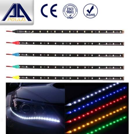 Car Styling auto waterproof decorative flexible LED strip light 30cm12V 15smd led car DRL high power strip daytime running light