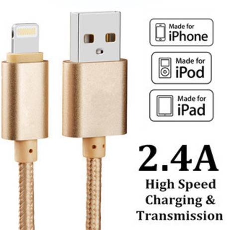1.5M Luxury Metal Braided Mobile Phone Cables Charging USB Cable Charger Data For iPhone 5 5S 6S 6 6 plus IOS Data accessories