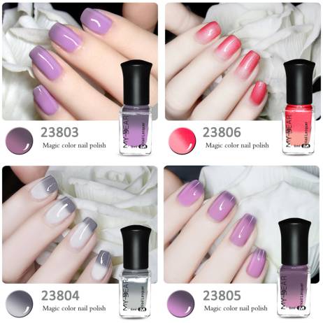 New Arrival 6ml Peel Off Nail Polish Glitter Temperature Color Changing Thermal Nail Varnish 20 Colors Nail Polishes Nail Art