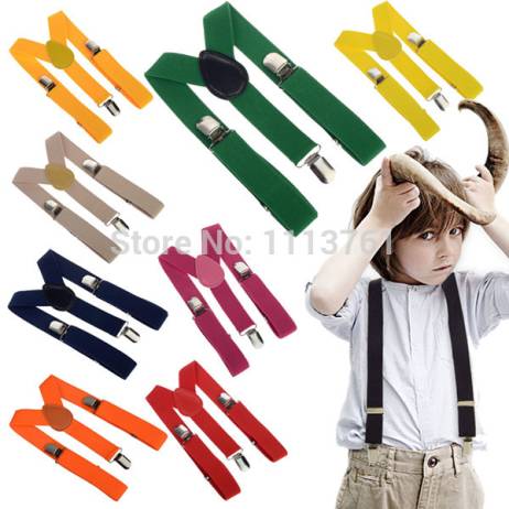 New Arrival Childrens Braces Suspenders Adjustable Boys Girls Kids Clip-on Y Back Elastic Brace 9E273