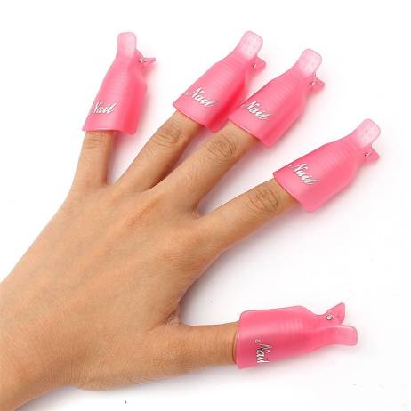 Hot Sale Nail Gel Cnd 10pcs Acrylic Nail Art Smart Soak Off Clip Cap Uv Gel Polish Remover Wrap Nail Tools Base Top Coat
