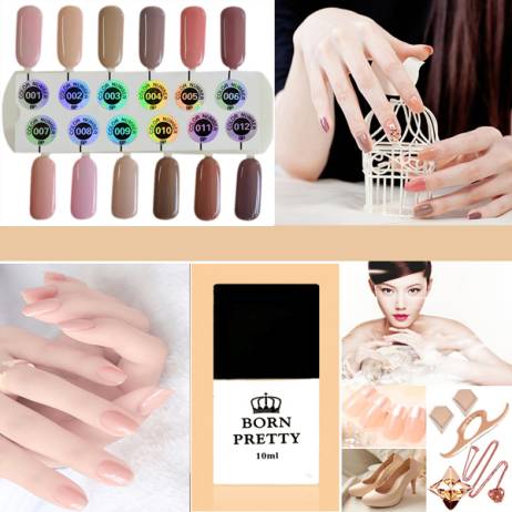 New Born Pretty 1pc 10ml Gel Nail Polish Skin Nude Color UV Gel Polish UV & LED Nail Gel Varnish 12 Colors Gel Lacquer # 23591