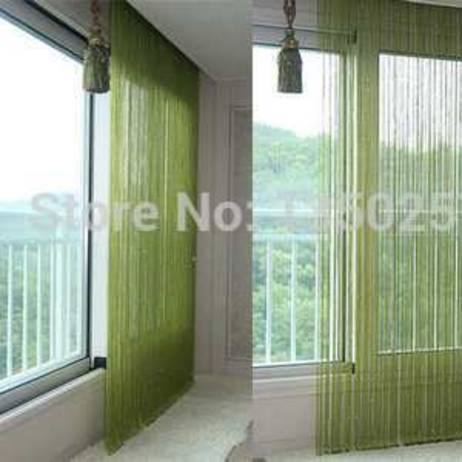 solid color decorative string curtain 300cm*300cm black white beige classic line curtain window blind vanlance room divider