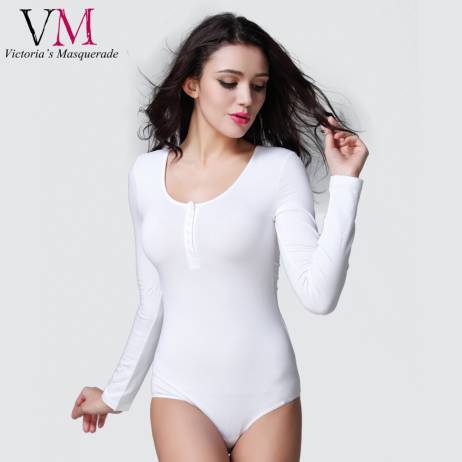 Fashion O-Neck T-Shirt Underwear Top High Neck with Crotch Hook Womens Basic Solid Turtleneck Long Sleeve Bodysuit with Stretch