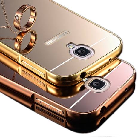 For Samsung Galaxy S4 I9500 New Luxury High Quality Mirror Aluminum Case Metal Frame Ultra Slim Acrylic Back Cover Metallic