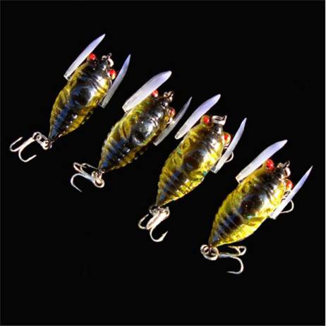 Hot sale Cicada 6g 4cm Perch Insect Lure Bait Fishing Lure Treble Barb Hooks Fishing Tackle Artificial Bait Fishing accessories