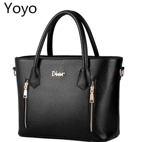 Yoyo! Solid Tote Women Fashion Messenger Bags Pu Leather Handbag Smile Bolsas Femininas Large Smiley Shoulder Bags Zipper Pouch