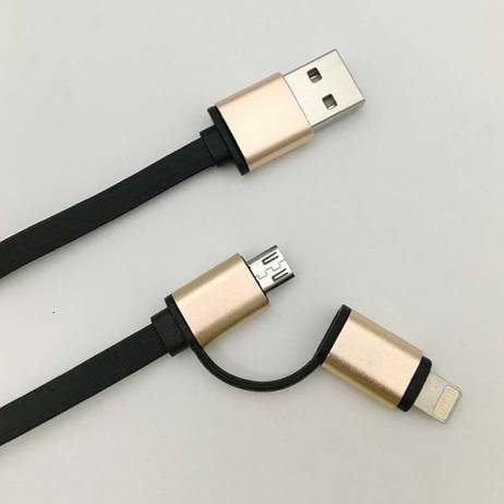 2 in 1 Aluminum Micro USB Cable 1M Charging Mobile Phone Cables For iPhone 6 5S 5 Charger ios Data For Samsung Galaxy Android