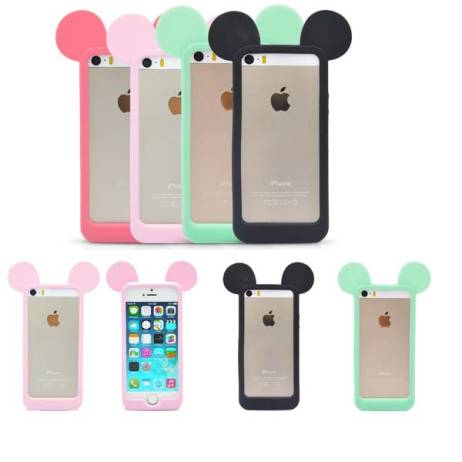 For iPhone 5 5S 5G case lovable ear Cartoon Silicon material soft Back Case Cover For iphone 5 Mobile Phone case Frame SJK0200