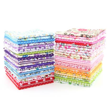 Random Color Cotton Printing Flower No Repeat Design Charm Packs Bundle Fabric Cloth Quilting Decoration 50 pcs 10*12cm J-50-1S