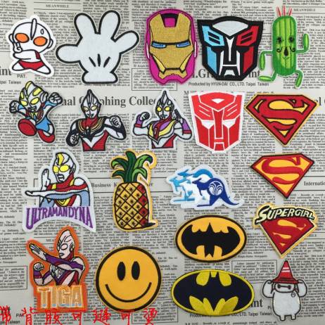 Stick On Iron On Children Cloth Cartoon Patches Delicate Beauty Embroidery Label for diy aceessories