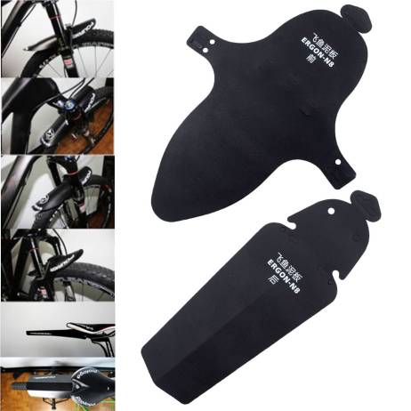 2016 New 1 set/lot New Road Bike Bicycle Mudguard MTB Black Sports With Ribbon Plastic Material Fender Front Rear Drop Shipping