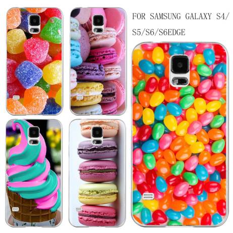 Phone Case Cover For Samsung Galaxy S4 S5 S6 S6edge Lovely Sweet Hot Dessert Ice Cream Macarons Fruits UV Print Hard Phone Cover
