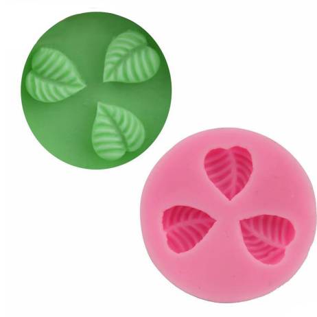 Wholesale/retail,free shipping, 3 hole leaf shape silicone cake mould polymer clay moud Chocolate Mold