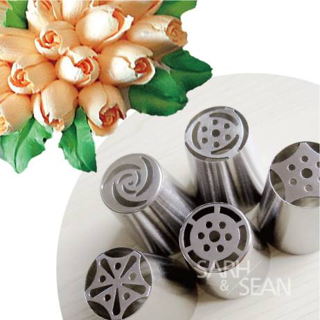 5pcs/lot Metal Stainless Steel Cutters Professional Cake Decorators Russian Pastry Nozzles Piping Tips for the Kitchen Baking