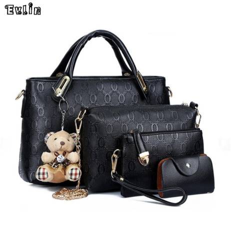 4PCS/Set Women Handbag Set High Quality Leather Fashion Trendy Tote Shoulder Bag Messenger Bags For Mother Dorp Shipping AW342