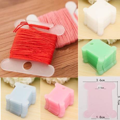 100pcs Plastic Embroidery Floss&Craft Thread Bobbins for Storage Holder Cross Stitch Sewing Supplies