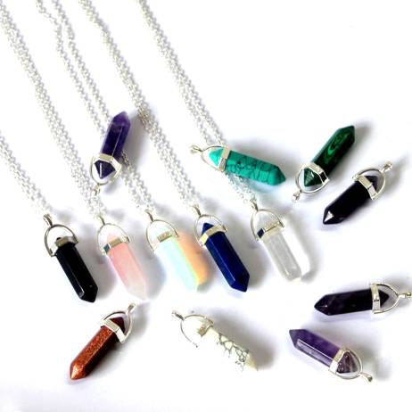 2016 Hot Sale Quartz Crystal Necklace Natural Stone Bullet Shape Pendant Necklaces Statement Jewelry For Women Gift ZSE H10003