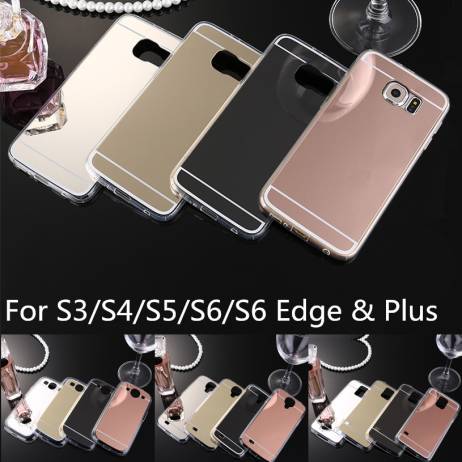 Luxury Mirror Soft Clear TPU Cover Cases For Samsung Galaxy S6 G9200 Edge Plus S3 i9300 S4 i9500 S5 i9600 Back Phone Bags Cases