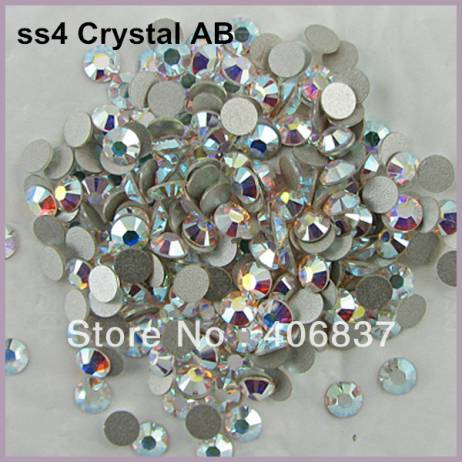 Free Shipping! 1440pcs/Lot, ss4 (1.5-1.7mm) Crystal AB Flat Back Nail Art Glue On Non Hotfix Rhinestones