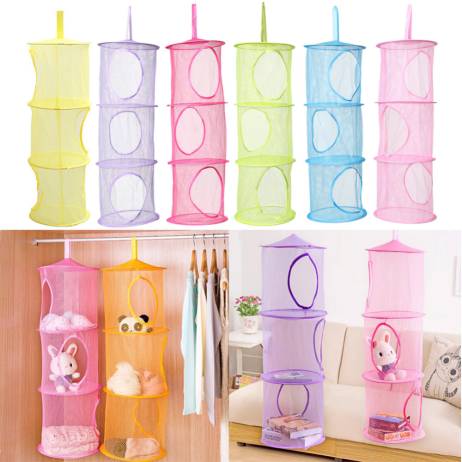 DIU# 3 Shelf Hanging Storage Net Kids Toy Organizer Bag Bedroom Wall Door Closet Free Shipping