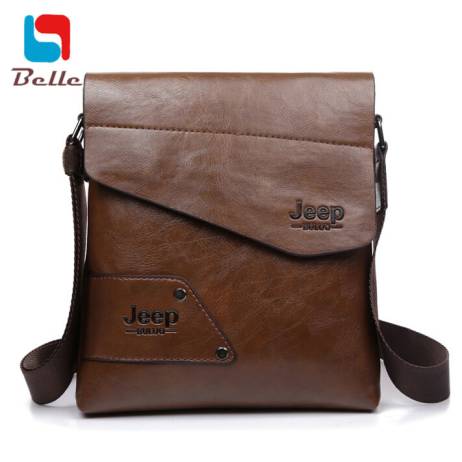 Men messenger bags JEEP genuine PU leather high quality bag vintage shoulder bag 2016 men business bag famous brand black A3G32