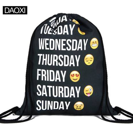 2015 new fashion backpack 3D printing travel softback man women harajuku drawstring bag mens backpacks