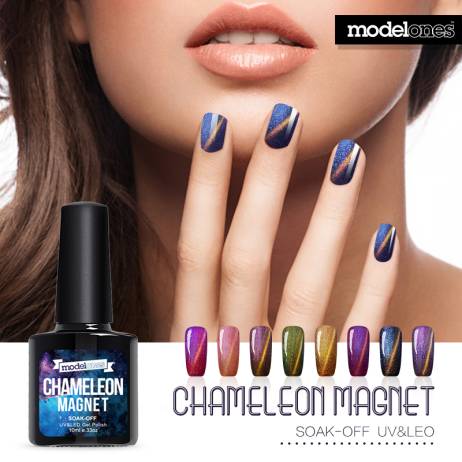 Modelones 1Pcs 10ml UV Chameleon Gel Nail 3D Magnetic Cat Eye Soak Off UV Gel Polish Glitter Varnish 12 Color for choose