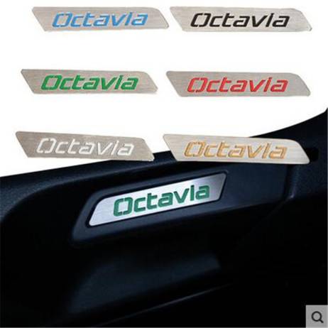Skoda Octavia Special stainless steel handle label/patch color seat lift wrench decorative sticker car styling 2 pieces / lot
