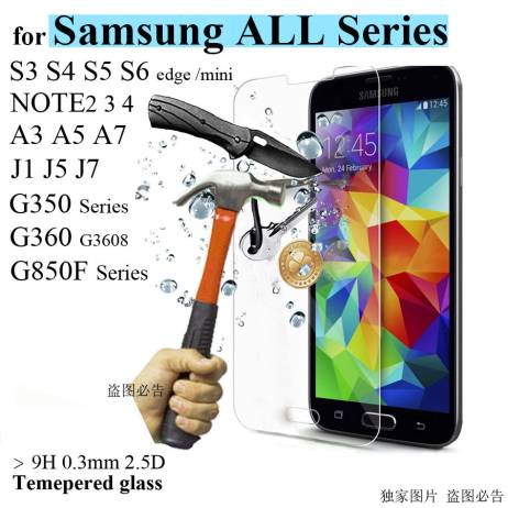 9H 0.3mm Ultra Thin Real Premium Tempered Glass Film 2.5D Screen Protector For Samsung Galaxy Multi-Phone glasses + Cleaning Kit